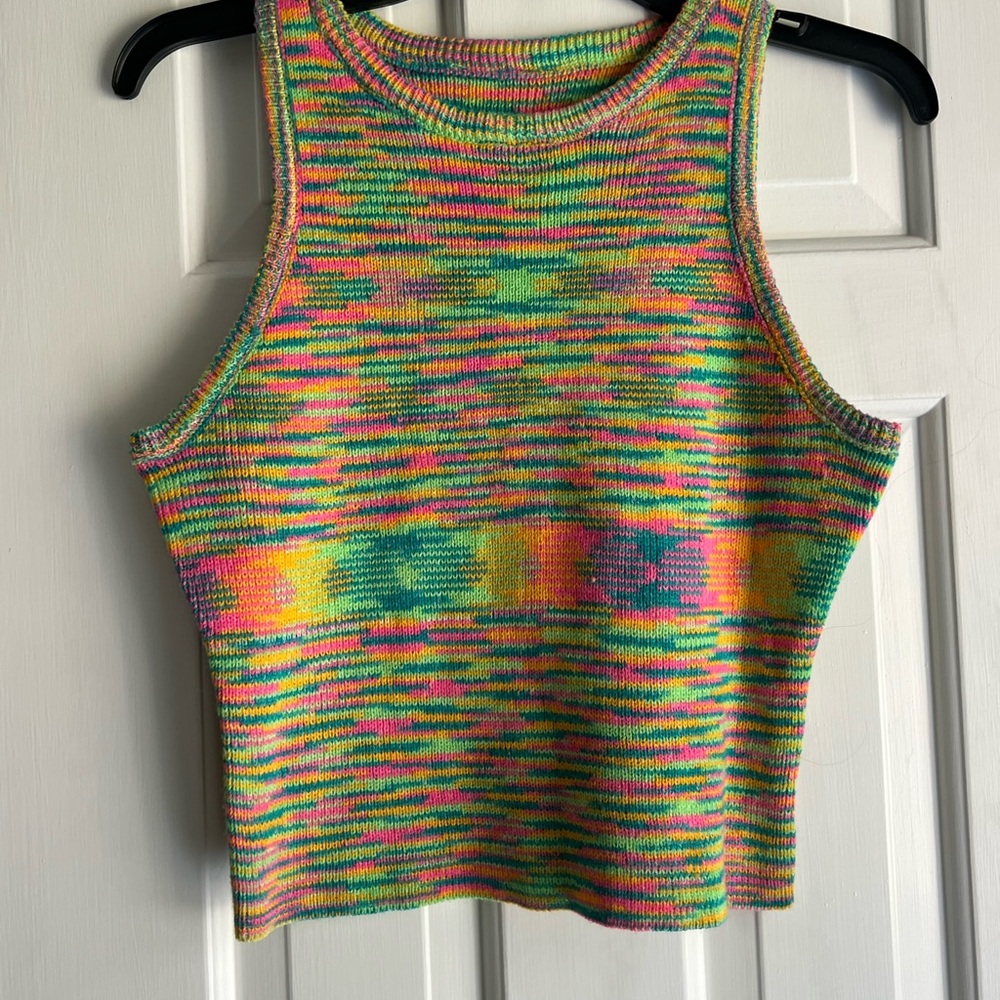 Colorful Striped Knit Tank Top